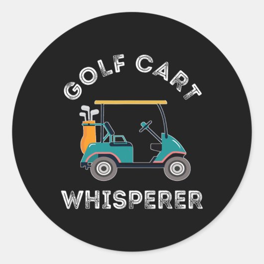 Golfkar Whisperer Golfbaan Lover Golfkar Dr. Ronde Sticker (Voorkant)
