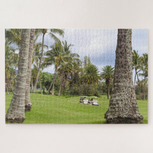 Golfkarren in Poipu Bay, Kauai, Hawaï Legpuzzel