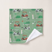 Golfkarren Modern Golfer Golf Theme Bad Handdoek (Wasdoekje)