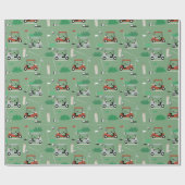 Golfkarren Modern Golfer Golf Theme Pattern Cadeaupapier (Vlak)