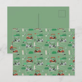 Golfkarren Modern Golfer Golf Theme Pattern Feestdagenkaart (Voorkant / Achterkant)