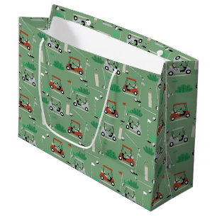 Golfkarren Modern Golfer Golf Theme Pattern Groot Cadeauzakje