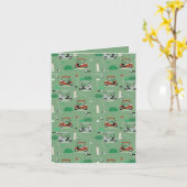 Golfkarren Modern Golfer Golf Theme Pattern Kaart (Gele Bloem)