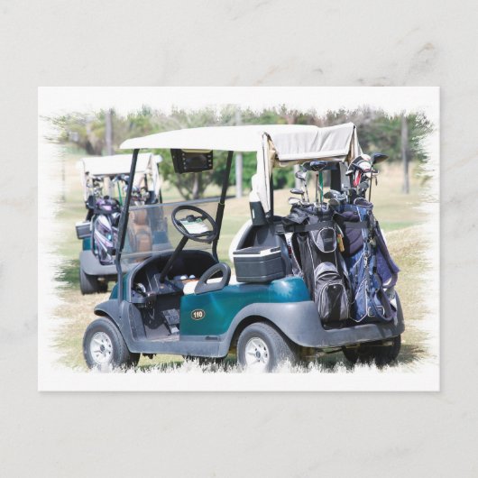 Golfkart Briefkaart (Voorkant)