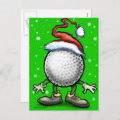 Golfkerst Feestdagenkaart (Voorkant / Achterkant)