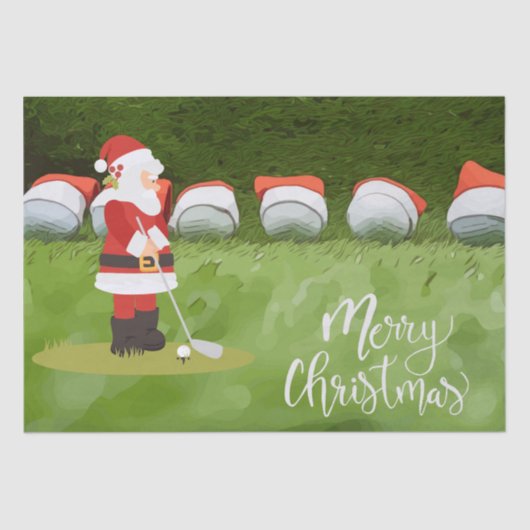 Golfkerst met Golfbal op groen Tissuepapier (Voorkant)