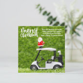 Golfkerst met kerstman feestdagenkaart (Staand voorkant)