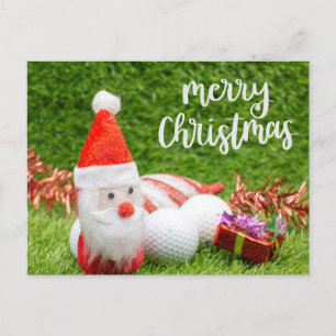 Golfkerst met kerstman voor golfer feestdagenkaart