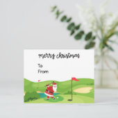 Golfkerst met kerstman voor golfer grappig briefkaart (Staand voorkant)