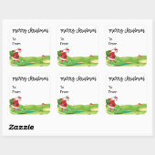 Golfkerst met kerstman voor golfer grappig vierkante sticker (Vel)