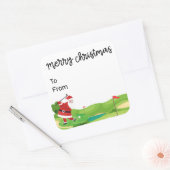 Golfkerst met kerstman voor golfer grappig vierkante sticker (Envelop)
