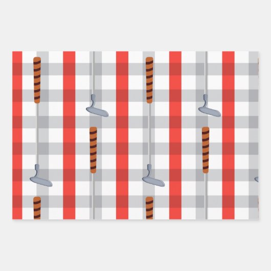 Golfkerst met kogel en ijzer voor golferomhulling inpakpapier vel (Voorkant 2)