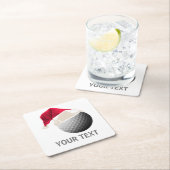 golfkerst vierkante kartonnen onderzetter (Insitu)