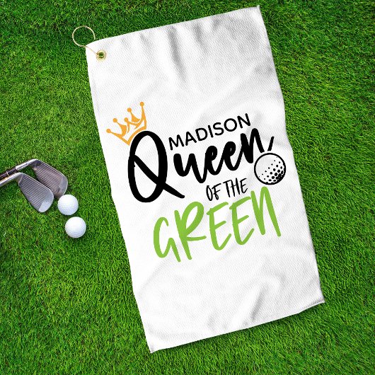 Golfkoningin van de Groene Funny Modern gepersonal Golfhanddoek