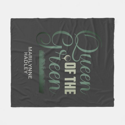 Golfkoningin van de Groenen Fleece Deken (Voorkant (Horizontaal))