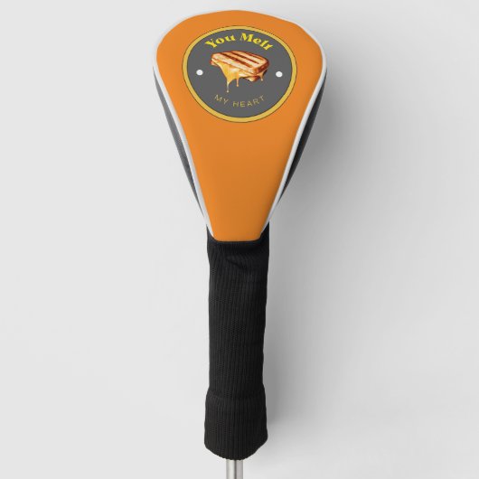 Golfkop Hoesje- je smelt mijn hart -gegrilde kaas Golfheadcover (Voorkant)