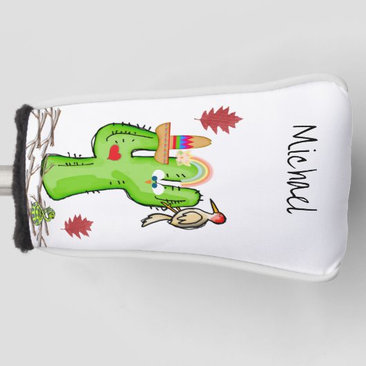 Golfkop Hoesje Vogelcactus Golfheadcover (Voorkant)