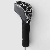 Golfkop van zwart-wit abstract giraffel golfheadcover (Schuin)