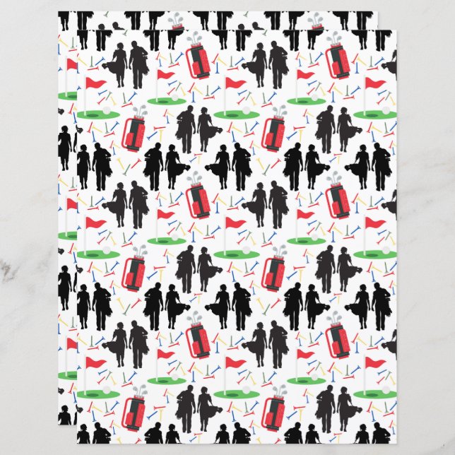 golfkoppels plakboek papier (Voorkant / Achterkant)