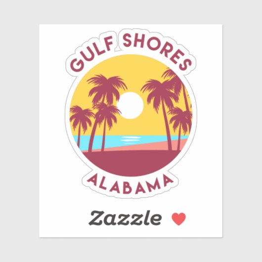 Golfkust, Alabama Landschap Sticker (Vel)