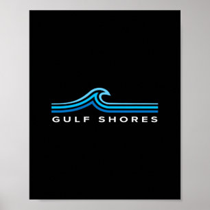 Golfkust Alama Waves Vintage Heren Dames Jongens S Poster