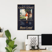 Golfkust Illinois Central Reisposter Poster (Thuiskantoor)