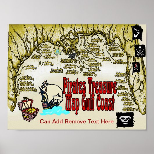 Golfkust — schatkistkaart poster (Voorkant)