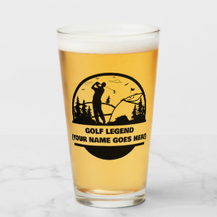 Golflegende gepersonaliseerd bierglas voor golfers glas
