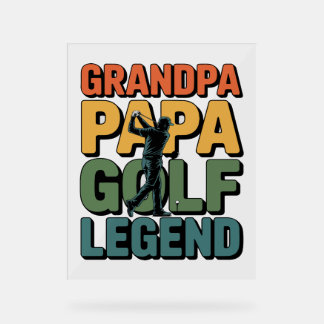Golflegende Opa Papa Acryl Bord