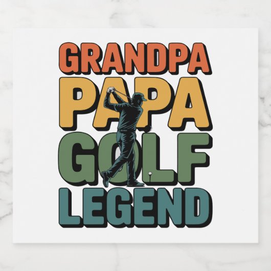 Golflegende Opa Papa Sparkling Wijnetiket (Enkel label)