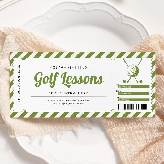 Golfles Golf Cadeaubon Certificaat Kaart