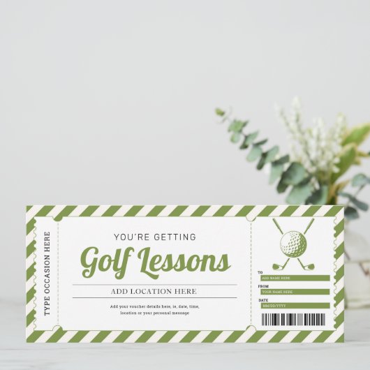 Golfles Golf Cadeaubon Kaart (Staand voorkant)