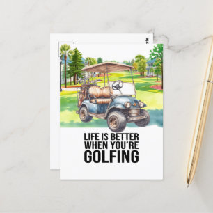 Golfleven is beter als je aan het golfen bent briefkaart