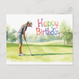 Golfleven voor vrouwelijke golfer Gefeliciteerd me Briefkaart