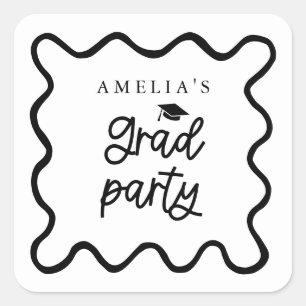 Golflijn Afsluitcadeau Verjaardagsfeestje Vierkante Sticker