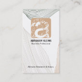 Golflijnpatroon | Monogram Visitekaartje (Voorkant)