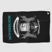 Golfmanjas Michigan en Michigan Golfhanddoek (Horizontaal)