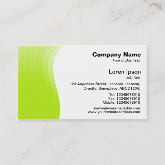 Golfmarge - Geel groen Visitekaartje (Voorkant)
