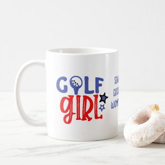 Golfmeisje Gepersonaliseerd Koffie Mok (Met donut)