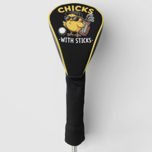 Golfmeisje met Sticks Golfclub Golven Golfheadcover