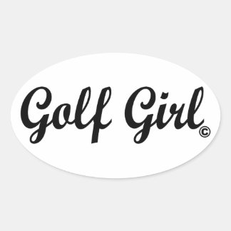 Golfmeisje Ovale Sticker