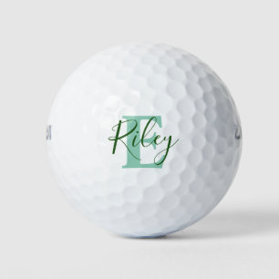 Golfmonogram naam initiaal groene golfballen
