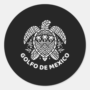 Golfo de Mexico Viva Mexico Golf van Mexico Souven Ronde Sticker