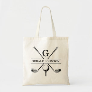 Golfontwerp met Sjabloon van groot monogram Tote Bag