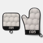 Golfontwerp Oven Mitt & Pothouder Set (Voorkant)