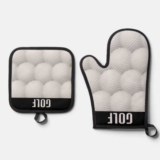 Golfontwerp Oven Mitt & Pothouder Set (Voorkant)