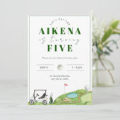 Golfpark t-shirt Kind verjaardagsfeestje Kaart (Staand voorkant)