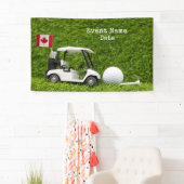 Golfpartij met golfkarretje en vlag van Canada Spandoek (Insitu)