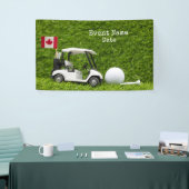 Golfpartij met golfkarretje en vlag van Canada Spandoek (Beurs)