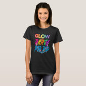 Golfpartij Pop Pop Verf Splatter Effect Gloed Par T-shirt (Voorkant volledig)